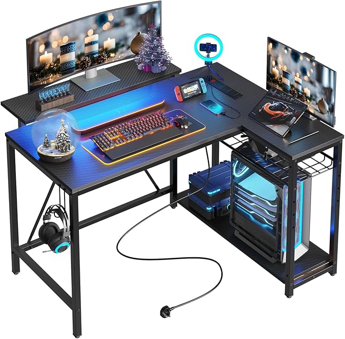 Bestier Gaming Desk with Power Outlet